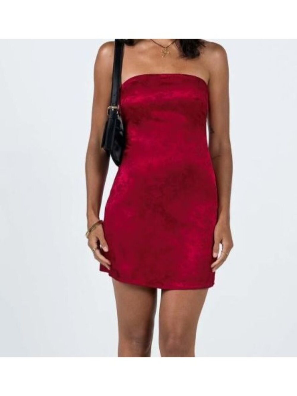 Ramie Strapless Princess Polly Mini Dress Women Size US 4 NWT Burgundy Cocktail